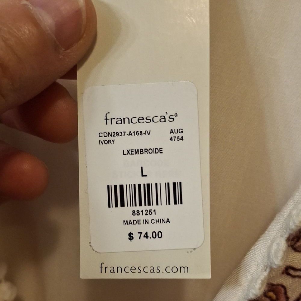 NWT -Blue Rain Cream & Berry Long Sleeve Guaze Dress - Picture 5 of 8